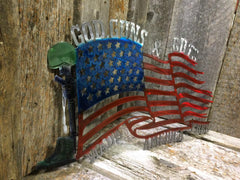 God Guns Guts Flag Steel Art