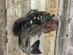 High Gloss Bass Fish Steel Decor