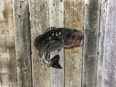 High Gloss Bass Fish Steel Decor