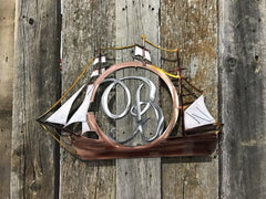 Sail Boat Custom Monogram Steel Decor