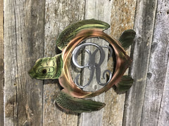 Sea Turtle Monogram Steel Decor