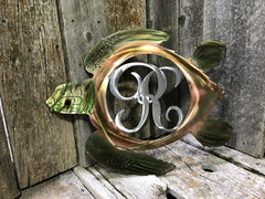 Sea Turtle Monogram Steel Decor