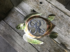 Sea Turtle Monogram Steel Decor